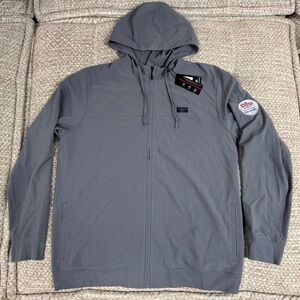 NWT Travis Mathew Wanderlust Jacket Coors Light Grey Full Zip Hooded Golf RARE